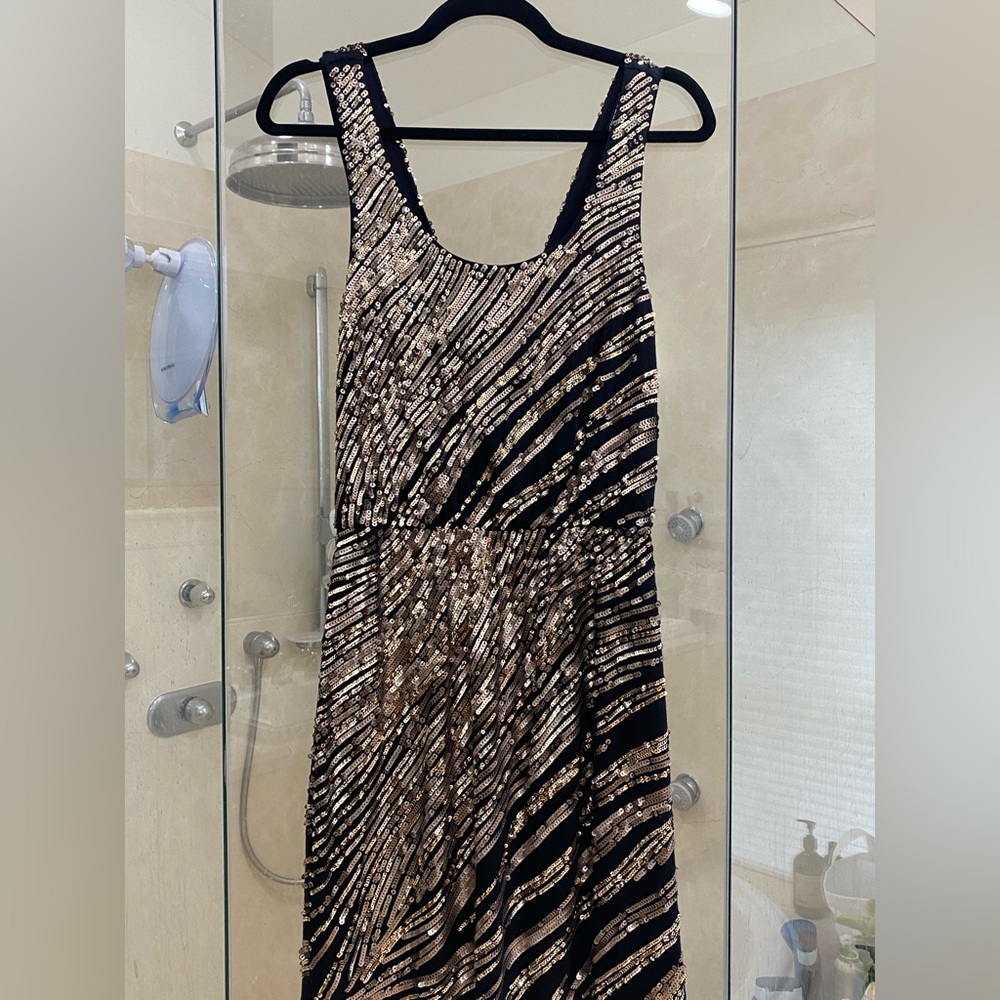 Sequin mini dress with low back
